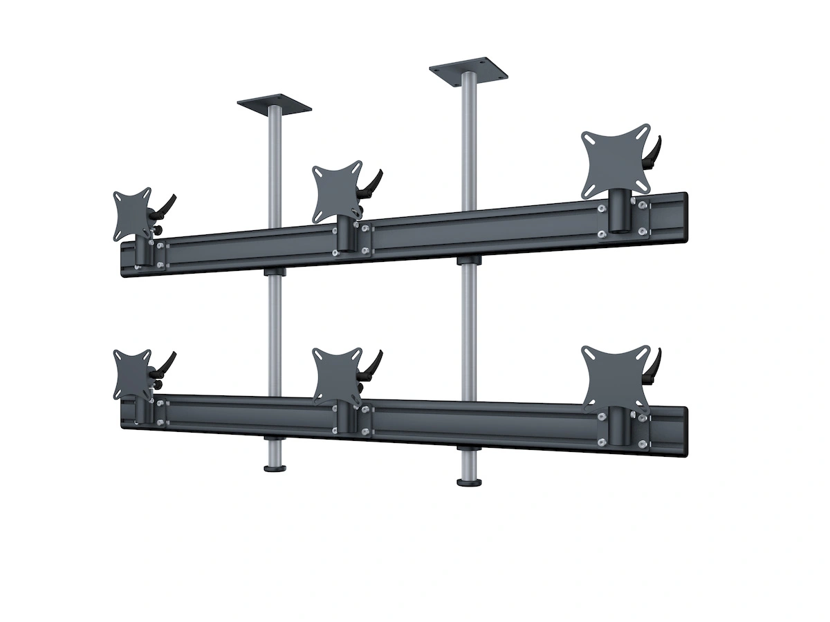 Flat-System Monitorhalter Decke für 6 Monitore 3 + 3 - 25''-32"