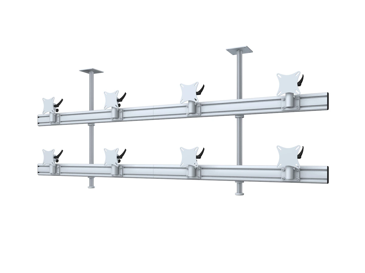 Flat-System Monitorhalter Decke für 8 Monitore 4 + 4 - 20''-24"