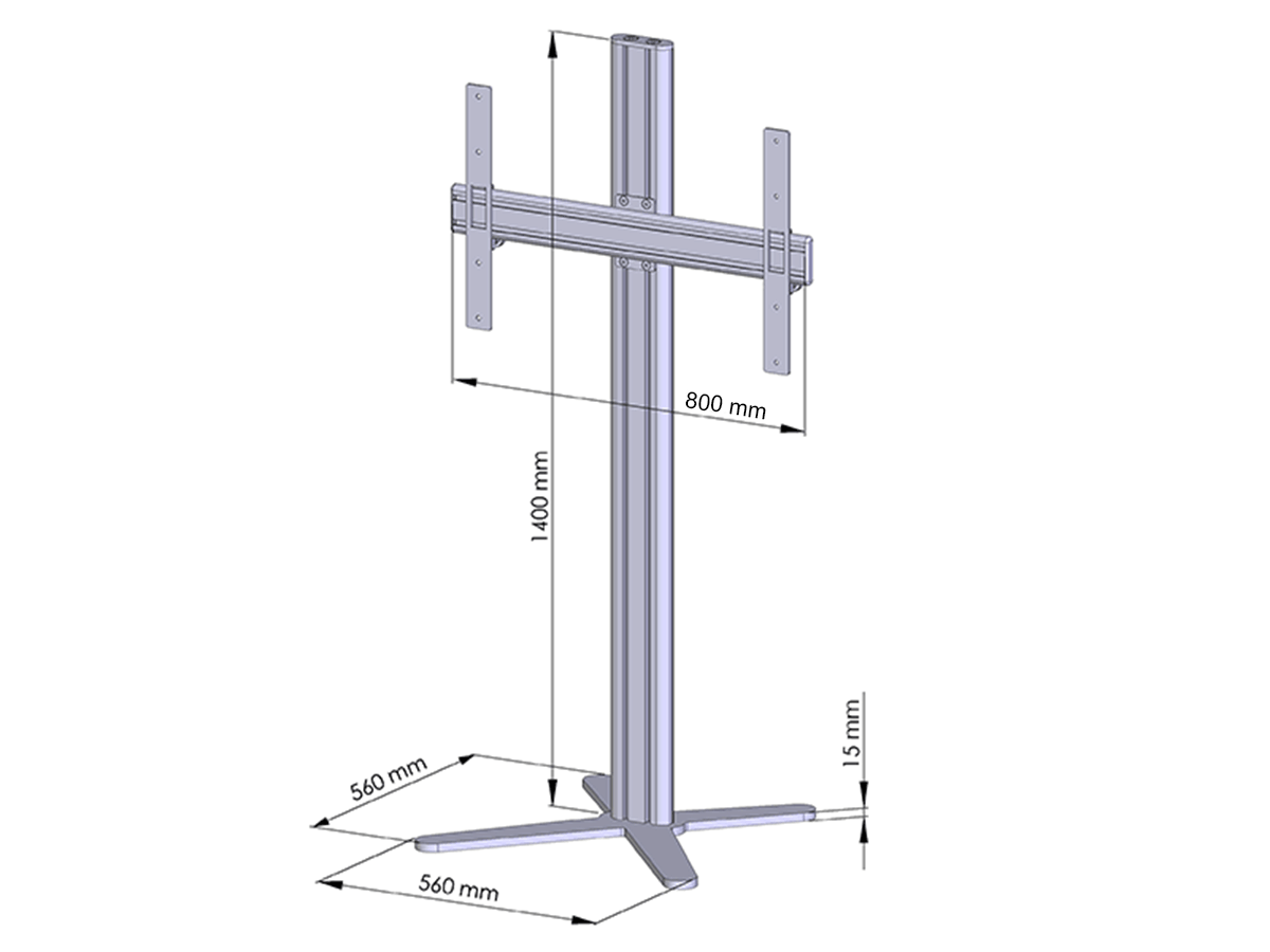 TV-Ständer Standfuß X-Form inkl. Stellfüße - Basic