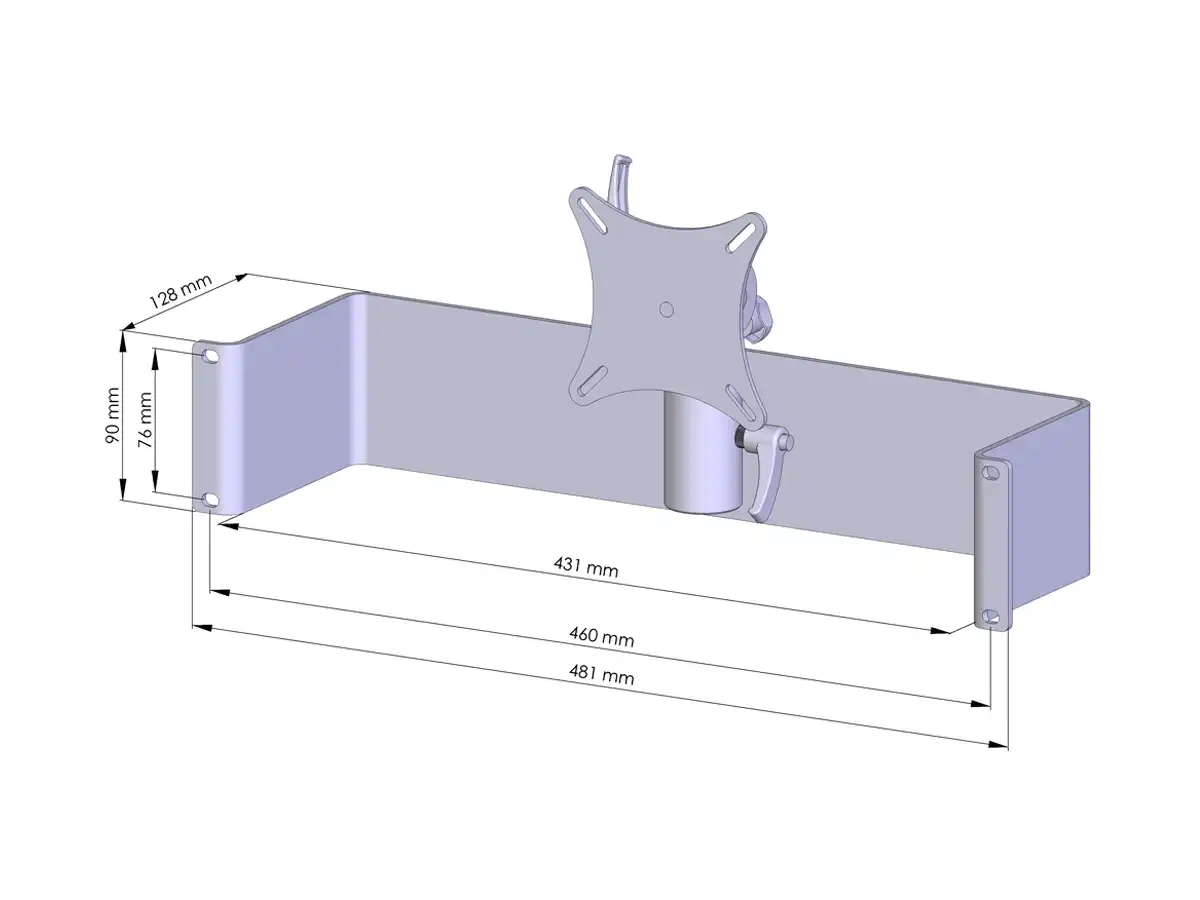 Monitorhalter für 19"-Serverschränke Einbau