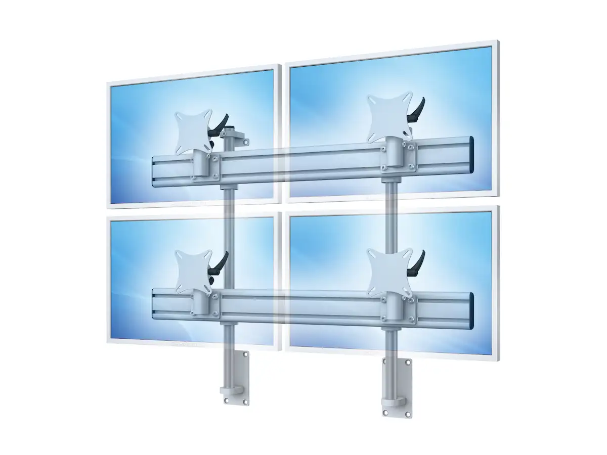 Flat-System Wandhalter für 4 Monitore 2+2 - 20''-24"