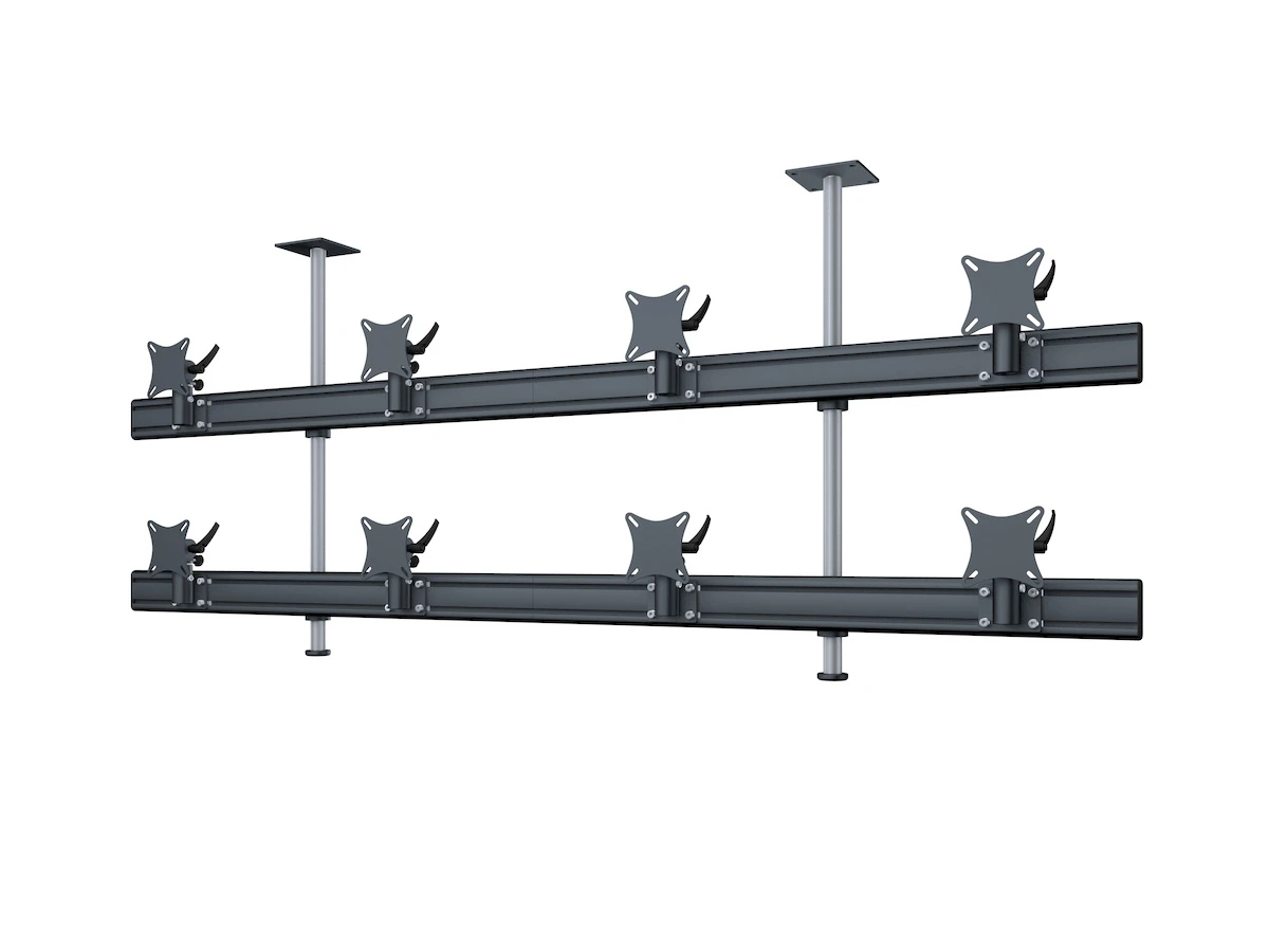 Flat-System Monitorhalter Decke für 8 Monitore 4 + 4 - 20''-24"