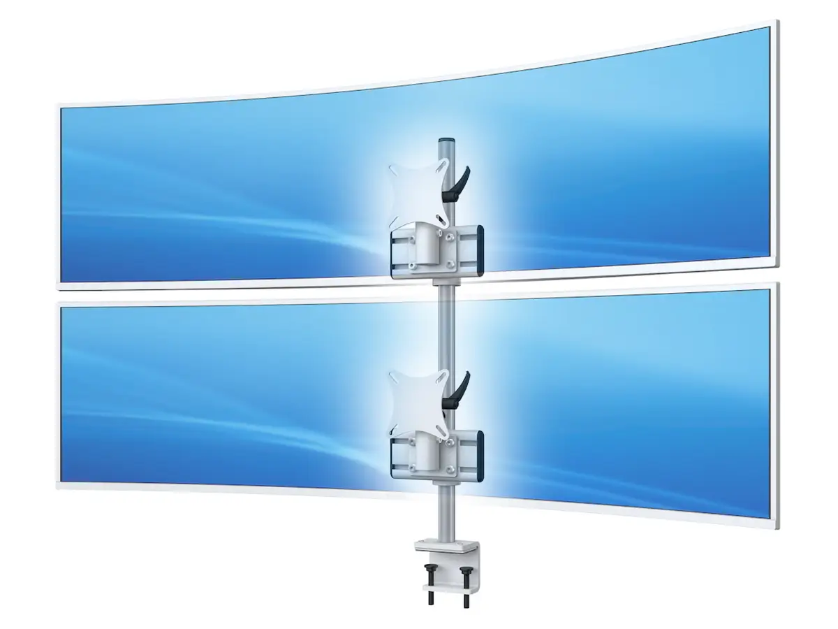 Curved Monitorhalter Flat für 2 Bildschirme bis 49" mit Tischklemme