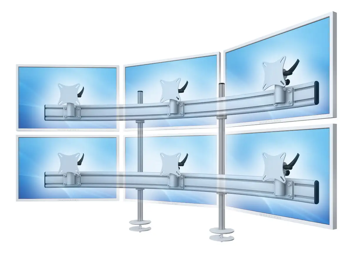 Para System Monitorhalterung für 6 Monitore Einbauadapter mit Kabelauslass (MA) 3+3 - 20''-24'' 