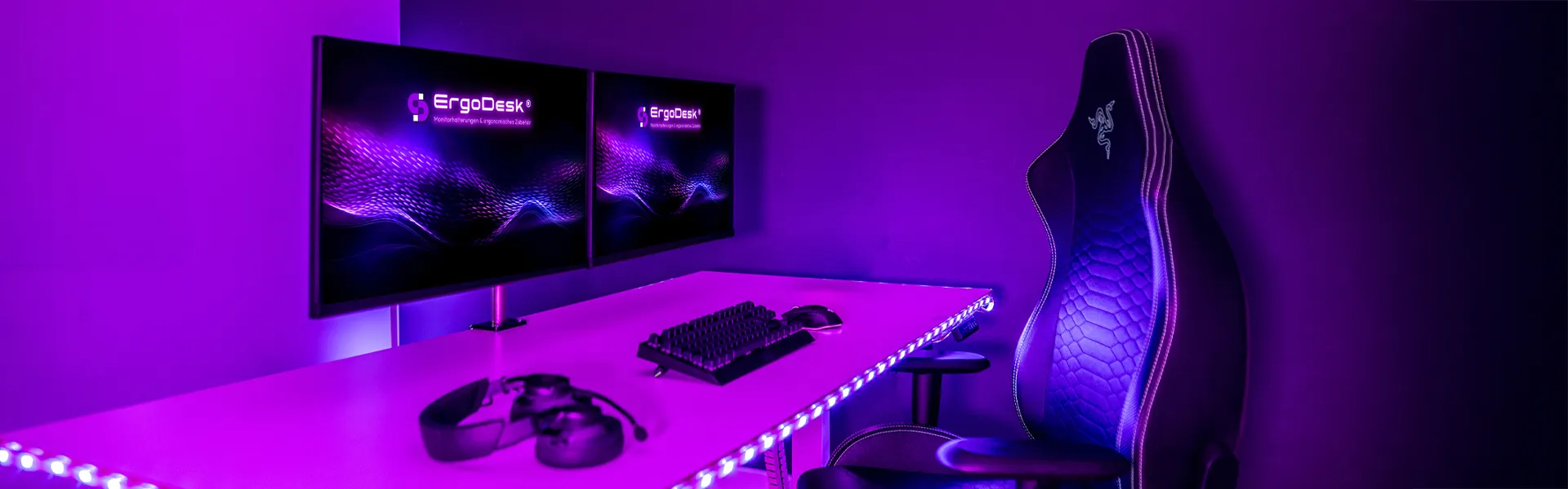 ErgoDesk – Halterung für bis zu vier Monitore ErgoDesk Multimonitorhalterung – nebeneinander oder übereinander