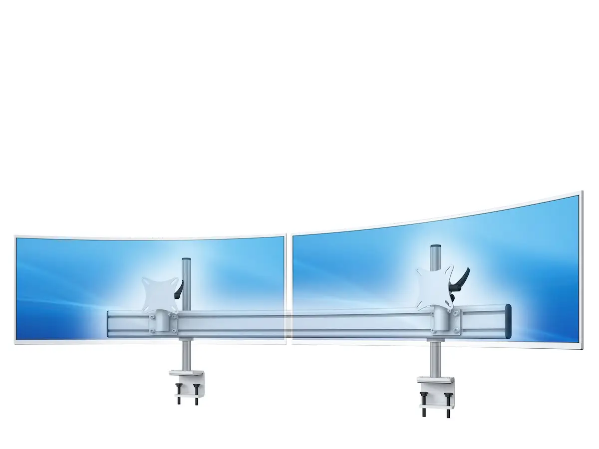 Curved Monitorhalter Para für 2 Bildschirme bis 34" mit Tischklemme 