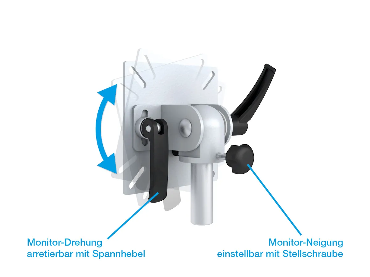 ErgoDesk® Curved-System – Stufenlos einstellbarer Monitorarm
