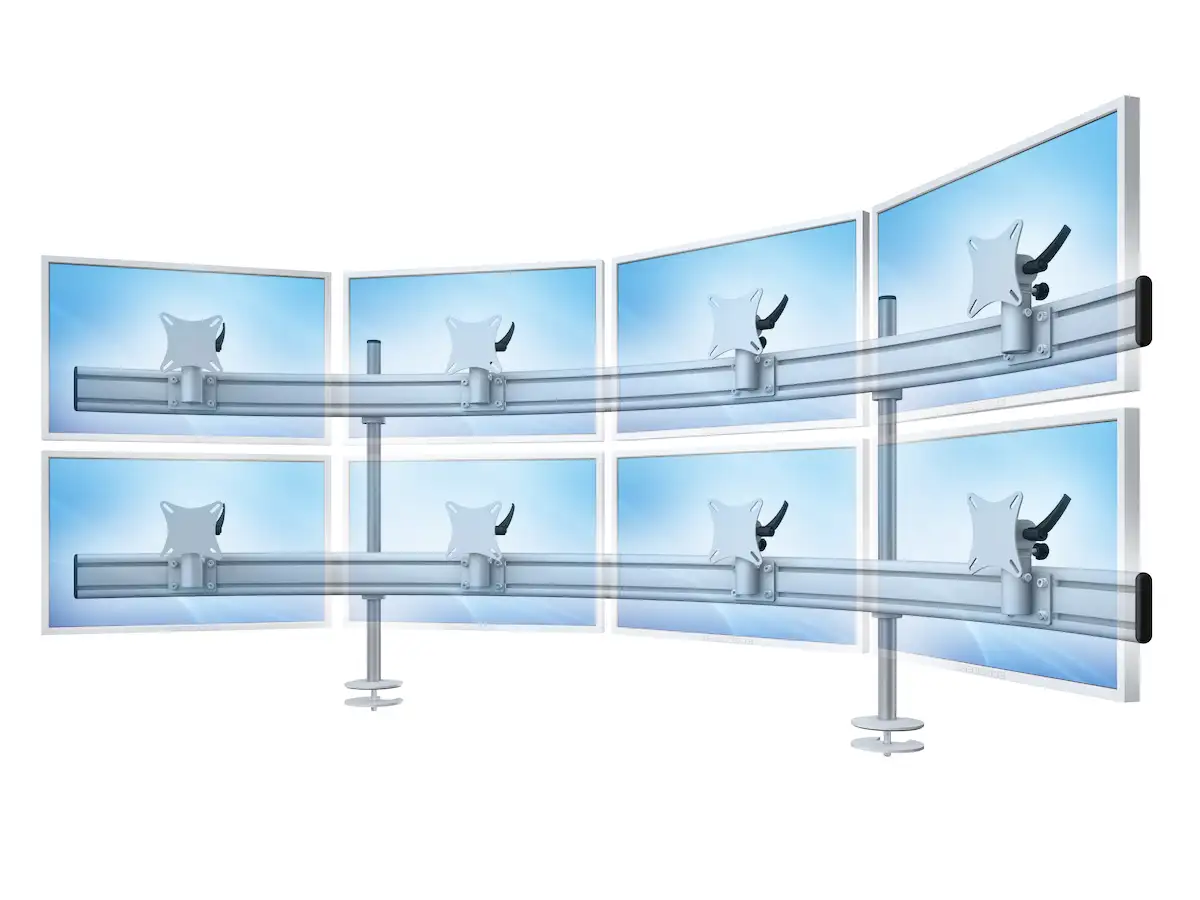 Para System Monitorhalterung für 8 Monitore Einbauadapter mit Kabelauslass (MA) 4+4 - 20''-24''  