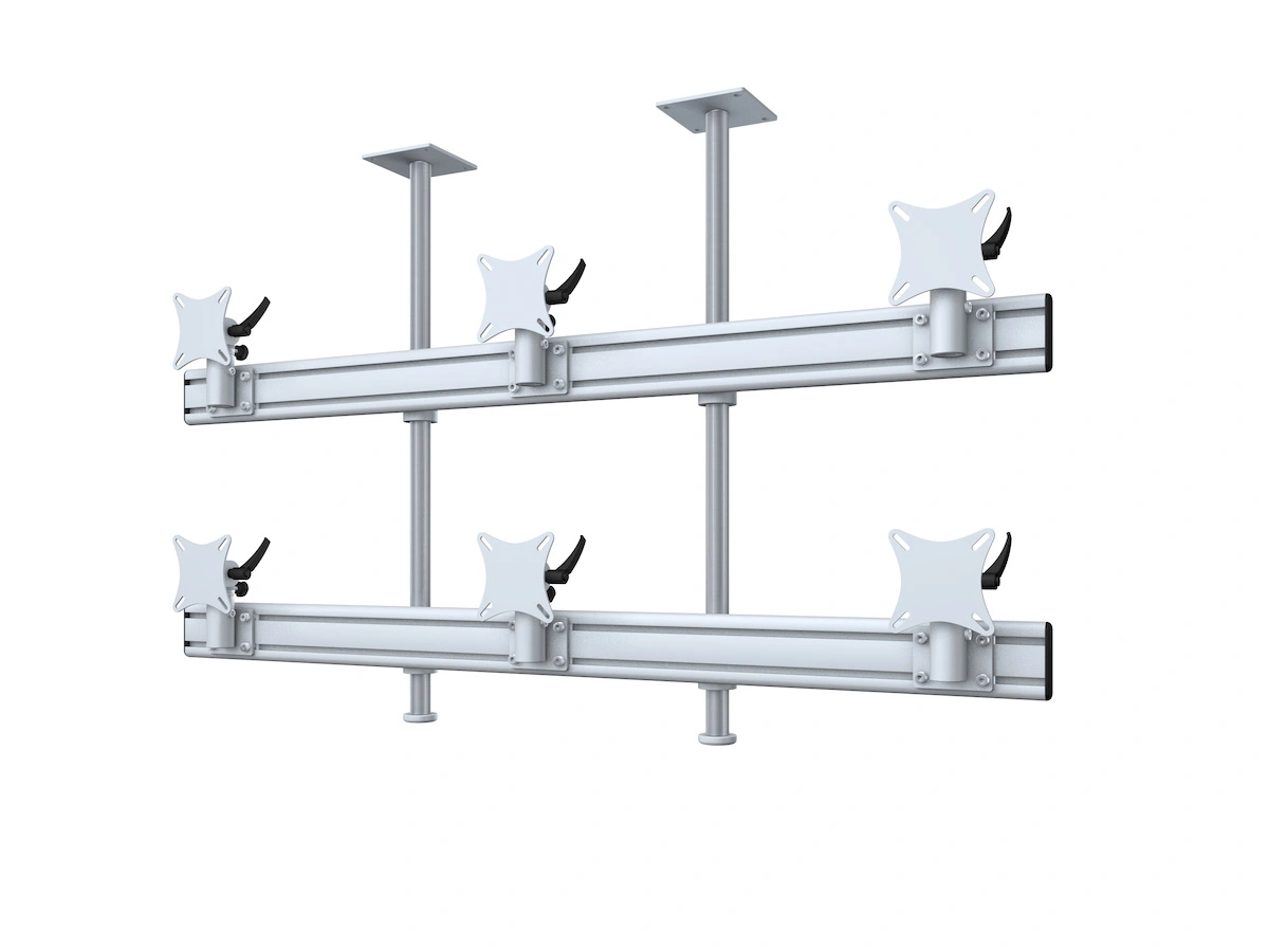 Flat-System Monitorhalter Decke für 6 Monitore 3 + 3 - 25''-32"