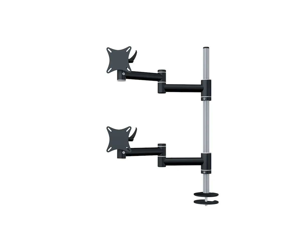 Flex-System Monitorhalterung für 2 Monitore Einbauadapter mit Kabelauslass (MA) 1+1 - 17''-24''