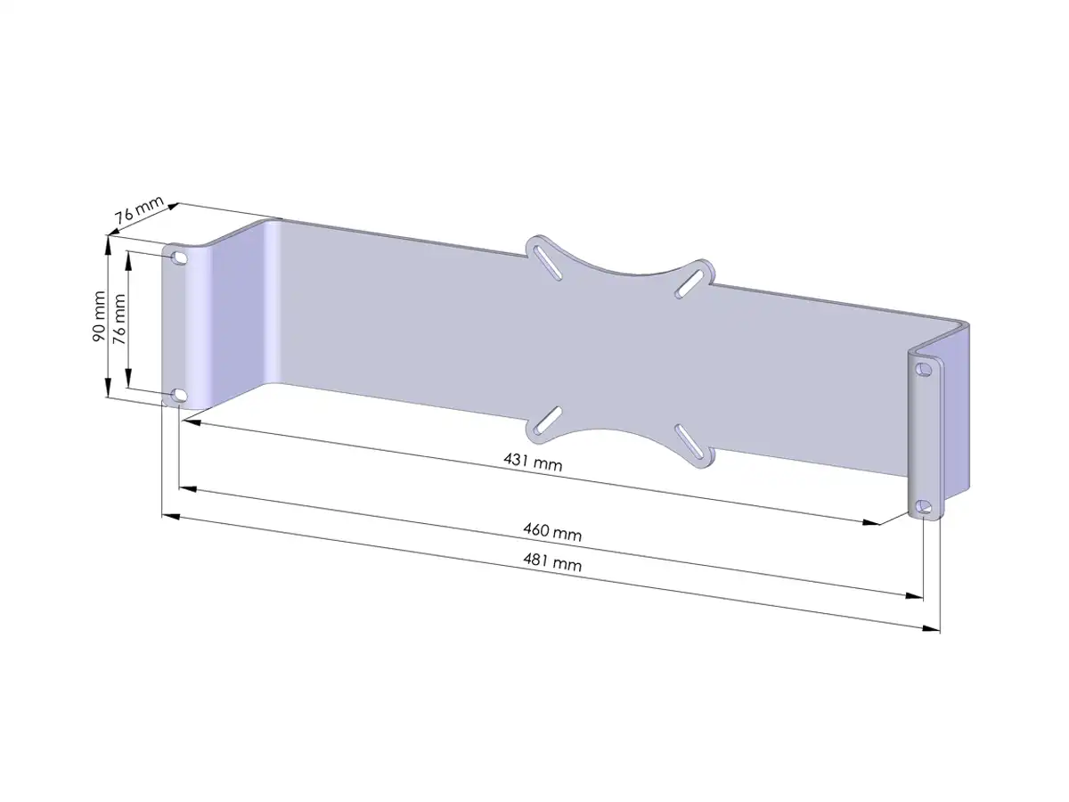Monitorhalter für 19"-Serverschränke Einbau fix