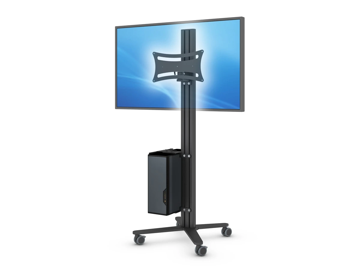 ErgoDesk®  Mobiler TV-Ständer mit Rollen und  PC-Halterung